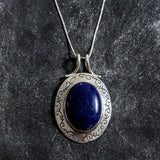 Large Blue Pendant, REAL Sodalite Necklace, Top Grade Sodalite, Blue Statement Pendant, Large Vintage Pendant, Antique Pendant, Adina Stone