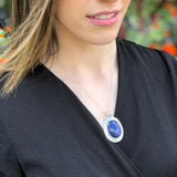Large Blue Pendant, REAL Sodalite Necklace, Top Grade Sodalite, Blue Statement Pendant, Large Vintage Pendant, Antique Pendant, Adina Stone