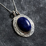 Large Blue Pendant, REAL Sodalite Necklace, Top Grade Sodalite, Blue Statement Pendant, Large Vintage Pendant, Antique Pendant, Adina Stone