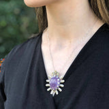 Large Amethyst Pendant, Natural Amethyst Pendant, Large Statement Pendant, Purple Pendant, Statement Pendants, February Birthstone