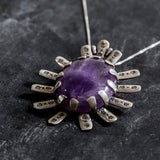 Large Amethyst Pendant, Natural Amethyst Pendant, Large Statement Pendant, Purple Pendant, Statement Pendants, February Birthstone