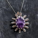 Large Amethyst Pendant, Natural Amethyst Pendant, Large Statement Pendant, Purple Pendant, Statement Pendants, February Birthstone