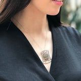 Labradorite Silver Pendant, Natural Labradorite Necklace, Silver Statement Necklace, Artistic Pendant, Brown Vintage Necklace, Rare by Adina