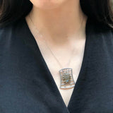 Labradorite Silver Pendant, Natural Labradorite Necklace, Silver Statement Necklace, Artistic Pendant, Brown Vintage Necklace, Rare by Adina