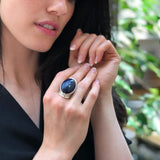 Sodalite Ring - Large Blue Ring - Vintage Statement Ring