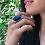 Sodalite Ring - Large Blue Ring - Vintage Statement Ring