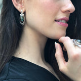 Labradorite Ring, Natural Labradorite, Long Tribal Ring, Oval Ring, Black Ring, Statement Ring, Vintage Ring, Tribal Ring, Solid Silver Ring
