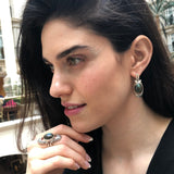 Labradorite Ring, Natural Labradorite, Long Tribal Ring, Oval Ring, Black Ring, Statement Ring, Vintage Ring, Tribal Ring, Solid Silver Ring