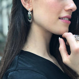 Labradorite Earrings, Natural Labradorite, Tribal Earrings, Long Heavy Earrings, Black Earrings, Statement Earrings, Solid Silver Earrings