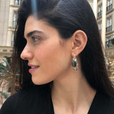 Labradorite Earrings, Natural Labradorite, Tribal Earrings, Long Heavy Earrings, Black Earrings, Statement Earrings, Solid Silver Earrings
