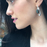 Labradorite Earrings, Natural Labradorite, Tribal Earrings, Long Heavy Earrings, Black Earrings, Statement Earrings, Solid Silver Earrings