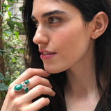 Malachite Ring, Statement Ring, Large Green Ring, Vintage Ring, Unique Stone Ring, Leaf Ring, Natural Malachite, Big Ring, Solid Silver Ring