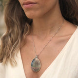 Shell Pearl Pendant, Mother of Pearl, Boho Pendant, Luster Pendant, Natural Statement Pendant, Rainbow Pendant, Solid Silver Pendant