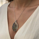 Shell Pearl Pendant, Mother of Pearl, Boho Pendant, Luster Pendant, Natural Statement Pendant, Rainbow Pendant, Solid Silver Pendant