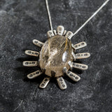 Rutilated Quartz Pendant, Natural Quartz, Tribal Pendant, Statement Pendant, Large Pendant, Large Quartz, Statement Necklaces, Quartz