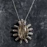 Rutilated Quartz Pendant, Natural Quartz, Tribal Pendant, Statement Pendant, Large Pendant, Large Quartz, Statement Necklaces, Quartz