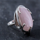 Unique Ring, Rose Quartz Ring, Natural Rose Quartz, Statement Ring, January Birthstone, Vintage Ring, Pink Ring, Silver Ring, Rose Quartz