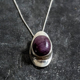 Ruby Pendant, Large Ruby, Antique Pendant, July Birthstone, Red Pendant, Vintage Pendant, Solid Silver Pendant, 925 Silver, Oval Pendant,925