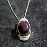 Ruby Pendant, Large Ruby, Antique Pendant, July Birthstone, Red Pendant, Vintage Pendant, Solid Silver Pendant, 925 Silver, Oval Pendant,925