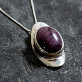 Ruby Pendant, Large Ruby, Antique Pendant, July Birthstone, Red Pendant, Vintage Pendant, Solid Silver Pendant, 925 Silver, Oval Pendant,925