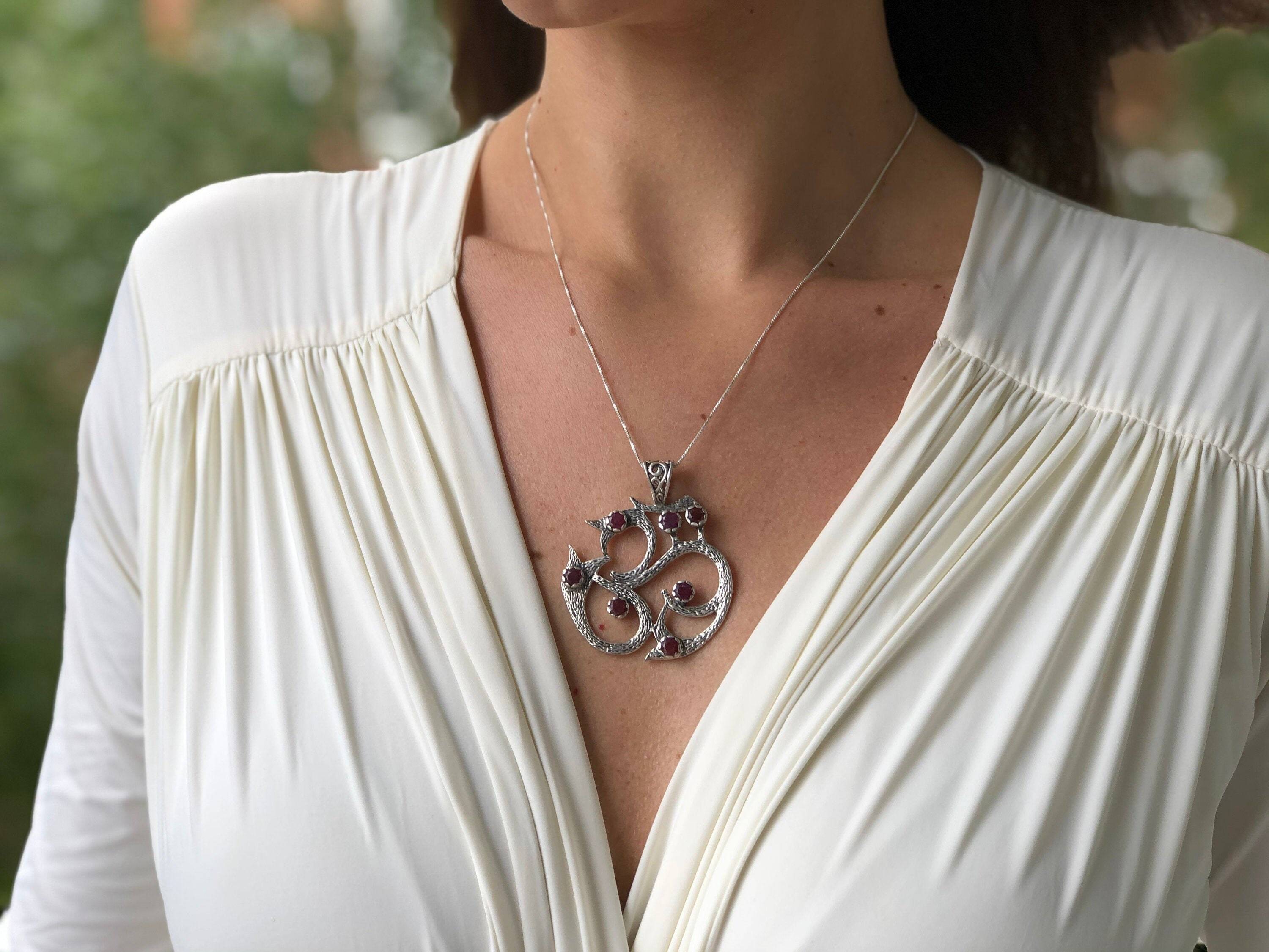 Elegant 925 Sterling Silver Ruby Pendant featuring Round Natural Red Ruby, ideal for birthdays and special occasions.