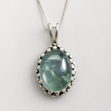 Prehnite Pendant, Artistic Pendant, Natural Prehnite, Unique Pendant, May Birthstone, May Pendant, Green Pendant, Solid Silver Pendant, 925