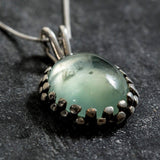 Prehnite Pendant, Artistic Pendant, Natural Prehnite, Unique Pendant, May Birthstone, May Pendant, Green Pendant, Solid Silver Pendant, 925