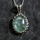 Prehnite Pendant, Artistic Pendant, Natural Prehnite, Unique Pendant, May Birthstone, May Pendant, Green Pendant, Solid Silver Pendant, 925