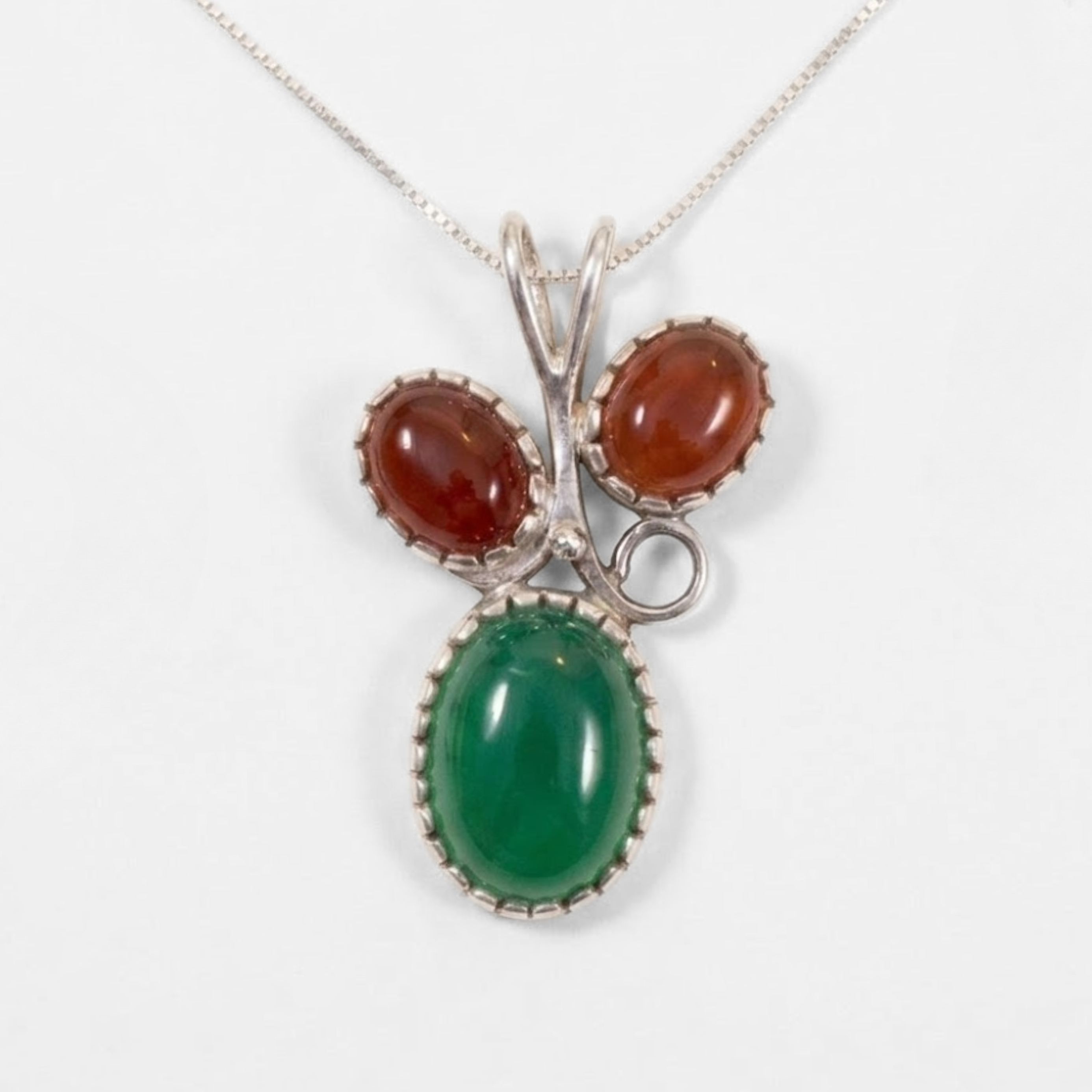 Created Emerald Pendant made in 925 Sterling Silver with Oval Created Green Emerald in Prong setting, May Birthstone gift idea, symbolizes, ideal for everyday wear and perfect for birthday gifting and special occasions.