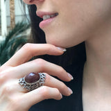 Large Ruby Ring, Natural Ruby, Statement Ring, Vintage Ring, Large Red Ring, Red Stone Ring, Artistic Ring, Chunky Ring, Solid Silver Ring