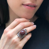 Large Ruby Ring, Natural Ruby, Statement Ring, Vintage Ring, Large Red Ring, Red Stone Ring, Artistic Ring, Chunky Ring, Solid Silver Ring