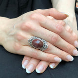 Large Ruby Ring, Natural Ruby, Statement Ring, Vintage Ring, Large Red Ring, Red Stone Ring, Artistic Ring, Chunky Ring, Solid Silver Ring