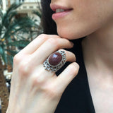 Large Ruby Ring, Natural Ruby, Statement Ring, Vintage Ring, Large Red Ring, Red Stone Ring, Artistic Ring, Chunky Ring, Solid Silver Ring