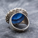 Round Large Ring, Kyanite Ring, Natural Kyanite Ring, Mystic Topaz Ring, Natural Topaz, Statement Ring, Solid Silver Ring, Topaz, Kyanite