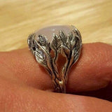 Carnelian Ring, Red Agate Ring, Statement Ring, Leaf Ring, Vine Ring, Artistic Silver Ring, Large Silver Ring, Unique Ring, Red Carnelian