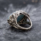 Statement Ring, Aquamarine Ring, Natural Aquamarine, Leaf Ring, Large Aquamarine, March Birthstone Ring, Unique Artistic Ring, Aquamarine