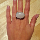 Statement Ring, Aquamarine Ring, Natural Aquamarine, Leaf Ring, Large Aquamarine, March Birthstone Ring, Unique Artistic Ring, Aquamarine
