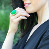 Green Agate Ring, Natural Green Agate, Large Green Ring, Big Oval Ring, Vintage Ring, Large Heavy Ring, Taurus Birthstone, Solid Silver Ring