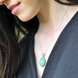 Chrysoprase Pendant, Natural Chrysoprase, Large Oval Pendant, Green Pendant, Vintage Pendant, Chrysoprase Necklace, Solid Silver Pendant