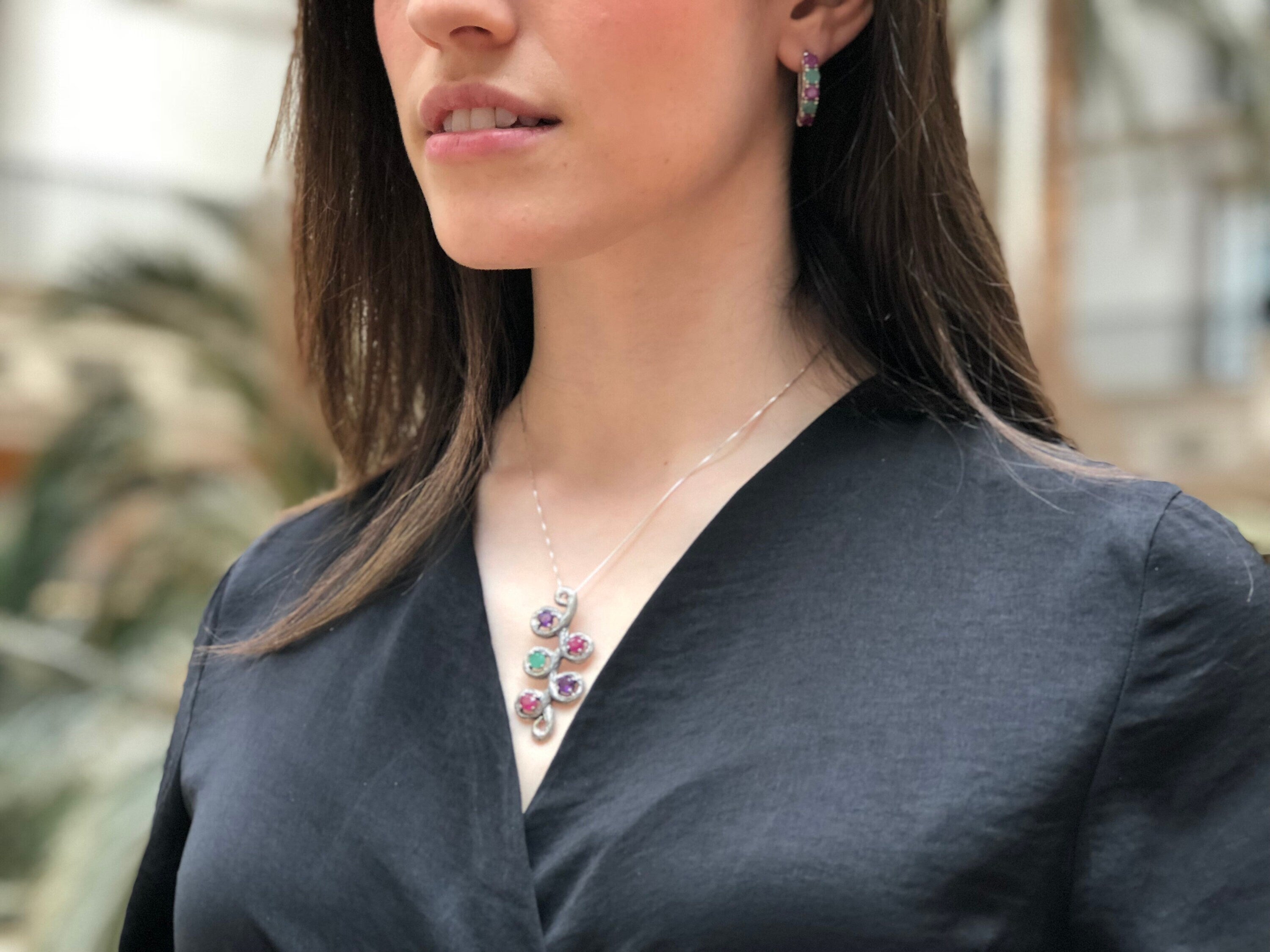 Natural Sapphire Pendant in 925 Sterling Silver, ideal September Birthstone gift symbolizing sincerity and faithfulness.