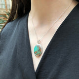 Chrysoprase Pendant, Natural Chrysoprase, Green Oval Pendant, Bohemian Pendant, Statement Pendant, Metrix Chrysoprase, Solid Silver Pendant