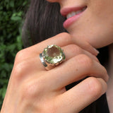 Lemon Quartz Ring, Natural Lemon Quartz, Statement Ring, Yellow Diamond Ring, Vintage Ring, Antique Ring, Solid Silver Ring, Lemon Quartz