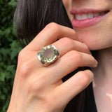 Lemon Quartz Ring, Natural Lemon Quartz, Statement Ring, Yellow Diamond Ring, Vintage Ring, Antique Ring, Solid Silver Ring, Lemon Quartz
