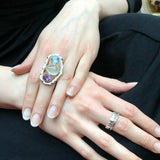 Statement Ring, Prehnite Ring, Amethyst Ring, Blue Topaz Ring, Long Ring, Bohemian Ring, Large Ring, Multistone Ring, Sterling Silver Ring