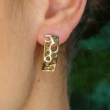 Gold Bubble Earrings, Long Stud Earrings, Cheese Earrings, Holes Earrings, Gold Plated Earrings, Leaky Earrings, Statement Earrings, Vermeil