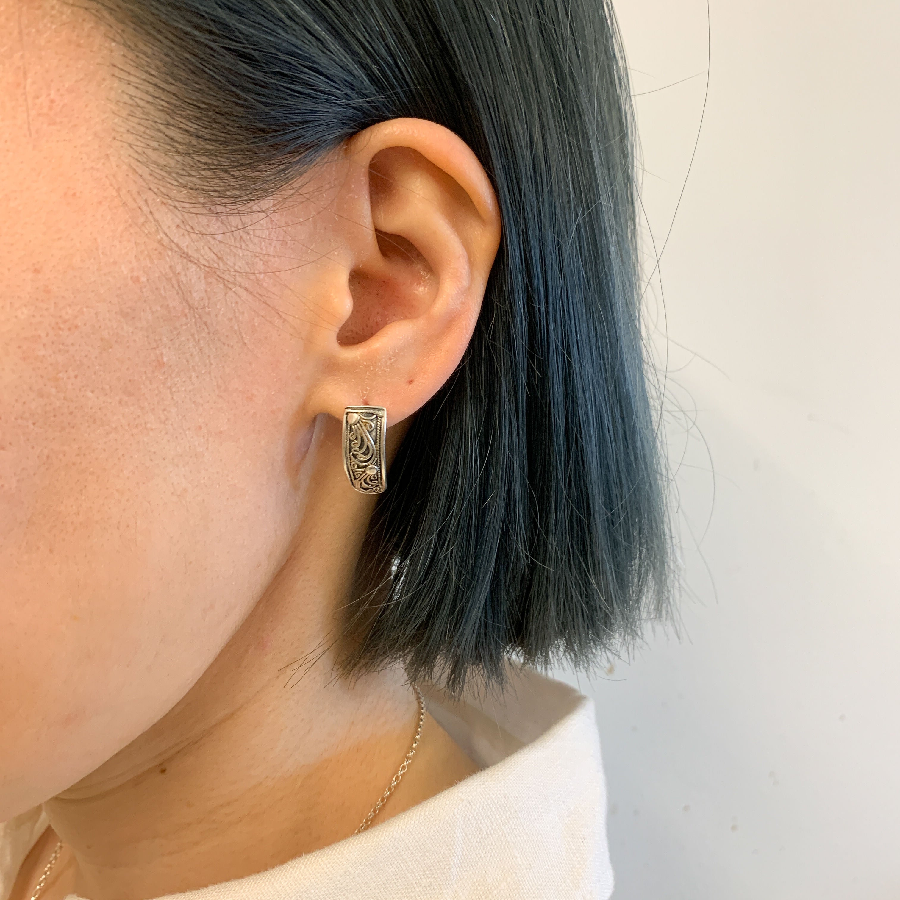 Silver Tribal Earrings, Bohemian Earrings, Silver Boho Earrings, Artistic Earrings, Vintage Earrings, Antique Style, Sterling Silver Earring