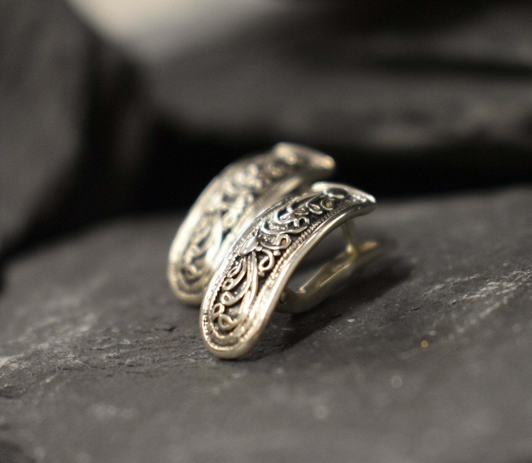 Silver Tribal Earrings, Bohemian Earrings, Silver Boho Earrings, Artistic Earrings, Vintage Earrings, Antique Style, Sterling Silver Earring