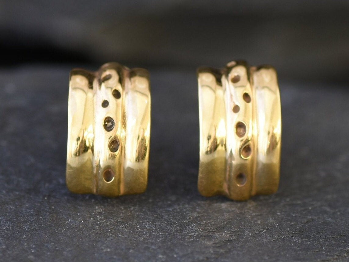 Gold Earrings, Minimalist Earrings, Half Huggies, Gold Hoop Studs, Gold Plated Earrings, Gold Vermeil Studs, Dainty Earrings, 18K Gold Hoops