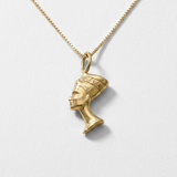 Gold Nefertiti Pendant - Egyptian Necklace - Gold Antient Necklace