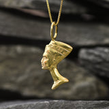 Gold Nefertiti Pendant, Egyptian Pendant, Antient Necklace, Gold Plated Pendant, Pharaoh Pendant, Egyptian Queen Necklace, Vermeil Pendant